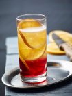 A champagne cocktail with Campari — Stock Photo