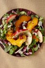 Autumnal salad with pumpkin, pear and blue cheese — Stock Photo