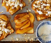 Homemade toast with banana and honey — Stock Photo