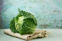 Green cabbage on a dark background — Stock Photo