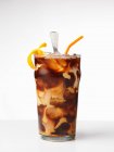 Eiskaffee mit Orangen — Stockfoto