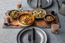 Vegtable curry with roasted chickpeas — Stock Photo