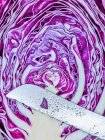 A halved red pointed cabbage (close-up) — Stock Photo
