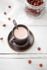 Close-up shot of delicious Hazelnut hot chocolate — Stock Photo