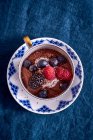 Chocolate cream with berries — Photo de stock