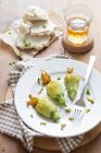 Baked zucchini with cheese and honey — Stock Photo