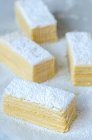 Puff pastry slices sprinkled with icing sugar — Foto stock