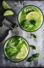 Basil and cucumber lemonade — Stock Photo