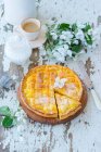 Torta de maçã com recheio de queijo cottage — Fotografia de Stock