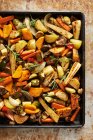 Roasted potatoes with vegetables and spices — Stock Photo