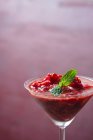 Erdbeersorbet mit Minze und Prosecco (vegan)) — Stockfoto