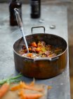 Burton braised beef in casserole — Stock Photo