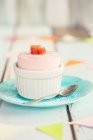 Rhubarb ice cream parfait — Stock Photo