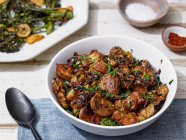Christpy Smashed Potatoes with Fried Onions and Parsley — стокове фото
