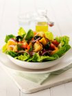 Salad with chicken, vegetables and cheese — Stock Photo