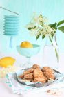 Gluten free cookies on plate at decorated table — Stock Photo