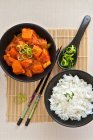Thai Red Curried Butternut Squash with Rice — Stock Photo