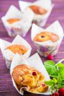 Raspberry muffins, closeup shot — Stock Photo