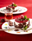 Navidad mascarpone y pastel de frambuesa shortbread - foto de stock
