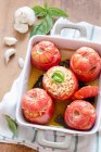 Roasted tomatoes filled with rice — Stock Photo