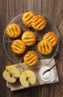 Apple tarts on a cake rack — Stock Photo