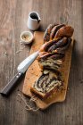 Bread plait with chocolate filling — Stock Photo