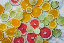 Various citrus fruit slices — Stock Photo