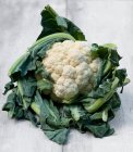 Fresh cauliflower on a wooden background — Stock Photo
