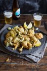 Deep fried stuffed courgettes — Stock Photo