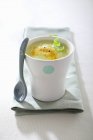 Cream of leek soup for a baby — Stock Photo