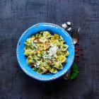Tasty Whole Wheat Pasta Vegetables Parmesan Cheese — Stock Photo