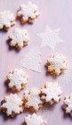 Shortbread stars with sugar powder, close up — Fotografia de Stock