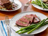 Seared Duck Breasts Stuffed with Garlic, Rosemary, Fennel and Parmesan Cheese — Stock Photo