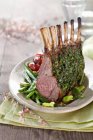 Rack of lamb with a herb crust for Easter — Stock Photo