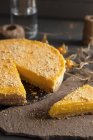 Gâteau au fromage au citron, en tranches — Photo de stock