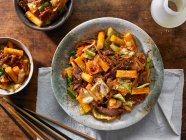 Korean Rice Cakes, Tteok with Red Chile Sauce — Stock Photo