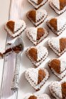 Austrian brabanzerl heart shaped cookies — Stock Photo