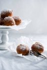 Close-up shot of delicious Vegan donuts with icing sugar — Stock Photo