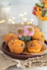 Plan rapproché de délicieux muffins à la citrouille — Photo de stock