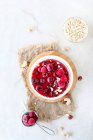 Cherry and Cottage Cheesecake with granola base — Foto stock