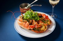 Lobster with herbs, closeup shot — Stock Photo