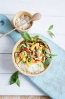 Thai curry with pepper and rice — Stock Photo