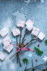 Hausgemachte Marshmallows zu Weihnachten — Stockfoto