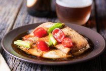 Tilapia with sweet and sour vegetable — Stock Photo