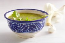 Mojo de cilantro (cold coriander sauce with garlic, Canary Islands) — Stock Photo