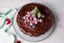 Шоколадний пиріг з замороженими ямами — стокове фото