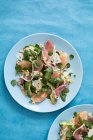 Ham, avocado, watercress and grapefruit salad — Stock Photo