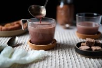 Крупним планом знімок смачного гарячого шоколаду — стокове фото