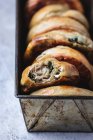 Greek handpies made of phyllo pastry, filled with feta and spinach — Fotografia de Stock
