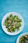 Quinoa, Preiselbeer- und Spinatsalat von oben — Stockfoto